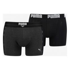 Puma 2-pack Bokserki Czarny Wielokolorowy. Czarne bokserki męskie Puma, bez wzorów, z elastanu. Za 94,95 zł.
