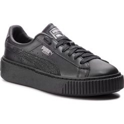 Sneakersy PUMA - Basket Platform Euphoria Metal 367850 02 Puma Black/Puma Aged Silver. Czarne półbuty damskie Puma, bez wzorów, ze skóry, bez obcasa, na płaskiej podeszwie, bez zapięcia. W wyprzedaży za 299,99 zł.