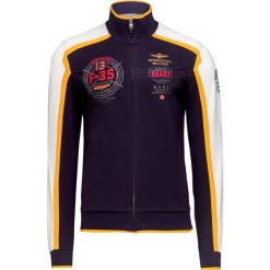 Bluza AERONAUTICA MILITARE Granatowy. Niebieskie bluzy męskie marki Aeronautica Militare, z aplikacjami, z elastanu, militarne, z kontrastowym kołnierzykiem, bez rękawów, bez kaptura. Za 850,00 zł.