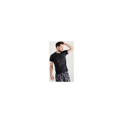 Koszulka fitness cardio męska FTS 120 szaro-czarna AOP. Szare koszulki męskie DOMYOS, s, bez wzorów, z poliesteru, bez kołnierzyka, bez rękawów. Za 29,99 zł.