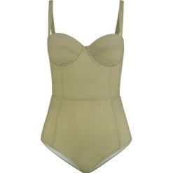 Kostium kąpielowy shape, na fiszbinach bonprix oliwkowy. Zielone stroje kąpielowe damskie marki bonprix, bez wzorów. Za 54,99 zł.
