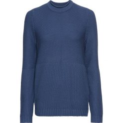 Sweter w strukturalny wzór bonprix jasny indygo. Niebieskie bez kategorii bonprix, z okrągłym kołnierzem. Za 37,99 zł.