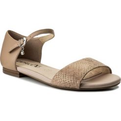 Sandały CAPRICE - 9-28109-20 Beige Met Mult 425. Brązowe klapki damskie marki Caprice, bez wzorów, ze skóry, bez obcasa, na obcasie. W wyprzedaży za 159,00 zł.