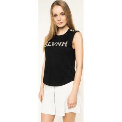 Top Silvian Heach Tugela PGP20378TS. Czarne bluzki damskie Silvian Heach, xxs, bez wzorów, polo. W wyprzedaży za 159,00 zł.