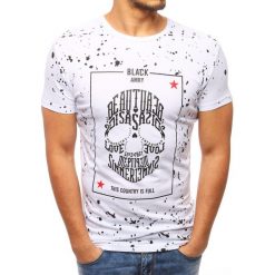 T-shirty męskie z nadrukiem: T-shirt męski z nadrukiem biały (rx2798)