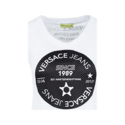 Top Versace Jeans D3HTB6T8. Białe bluzki damskie Versace Jeans, m, bez wzorów, z bawełny, polo, bez rękawów. W wyprzedaży za 229,00 zł.