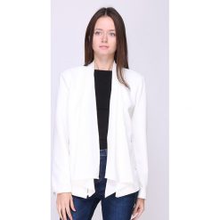 Kardigan "Ylola" w kolorze białym. Białe kardigany damskie Multiples grandes tailles, s, bez wzorów, z bawełny, klasyczne, bez rękawów, bez kaptura. W wyprzedaży za 107,95 zł.