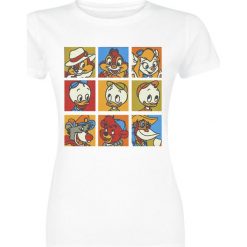 Disney Head Squares Koszulka damska biały. Białe bluzki asymetryczne Disney, xxl, z motywem z bajki, z okrągłym kołnierzem. Za 54,90 zł.