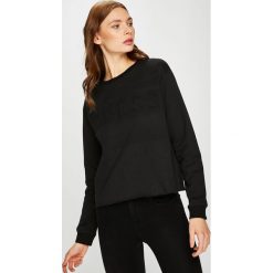 Guess Jeans - Bluza. Czarne bluzy damskie marki Guess Jeans, s, z aplikacjami, z bawełny, bez kaptura. W wyprzedaży za 199,90 zł.