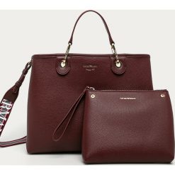 Emporio Armani - Torebka Y3D165.YFO5B. Fioletowe torby damskie na zakupy Emporio Armani, w paski, z poliesteru, na ramię, duże, bez dodatków. Za 899,90 zł.