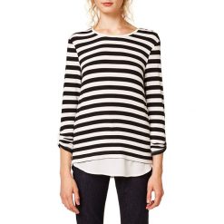 Koszulka w kolorze czarno-białym. Czarne koszulki damskie Esprit Woman, xl, w paski, z okrągłym kołnierzem, bez rękawów. W wyprzedaży za 75,95 zł.