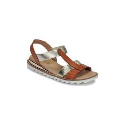 Sandały So Size ISIBULA. Pomarańczowe sandały damskie marki So Size, bez wzorów, bez obcasa, bez zapięcia. Za 379,00 zł.