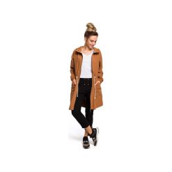 M416 Długa bluza z kapturem karmelowa. Bluzy damskie Moe, s, bez wzorów, z elastanu, z długim rękawem, długie, z kapturem. Za 215,00 zł.