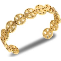 Bransoletka TORY BURCH - Logo Cuff 37317 Tory Gold 720. Żółte bransoletki męskie Tory Burch, metalowe. W wyprzedaży za 389,00 zł.