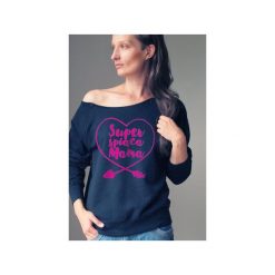 Super sleepy mom sweatshirt for nursing mums. Czarne bluzy damskie marki One mug a day, s, z nadrukiem, z bawełny, bez rękawów, bez kaptura. Za 159,00 zł.