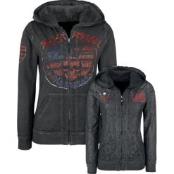 Bluzy rozpinane damskie: Rock Rebel by EMP Freaking Out Loud Bluza z kapturem rozpinana damska szary
