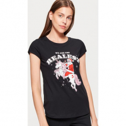 Koszulka z motywem świątecznym - Czarny. Czarne t-shirty damskie Cropp, l. Za 19,99 zł.