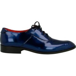 Półbuty 6900-blue-lakier. Niebieskie buty wizytowe męskie Giacomo Conti, ze skóry, bez zapięcia. Za 399,00 zł.