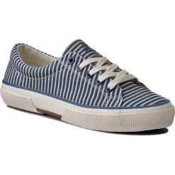 Tenisówki LAUREN RALPH LAUREN - Jolie 802689104001 Blue. Niebieskie półbuty damskie Lauren Ralph Lauren, bez wzorów, z gumy, bez obcasa, na płaskiej podeszwie, bez zapięcia. W wyprzedaży za 209,00 zł.
