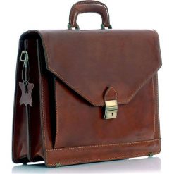 Teczka Torba ze skóry brązowa BALDUR. Pomarańczowe torby męskie skórzane marki Vera Pelle, w paski, ze skóry, klasyczne. Za 399,00 zł.