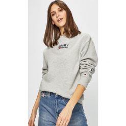 Tommy Jeans - Bluza. Szare bluzy damskie Tommy Jeans, s, z nadrukiem, z bawełny, bez rękawów, bez kaptura. W wyprzedaży za 229,90 zł.