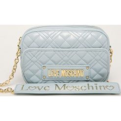Love Moschino - Torebka. Niebieskie listonoszki damskie Love Moschino, w paski, ze skóry ekologicznej, na ramię, małe, pikowane, bez dodatków. Za 699,90 zł.
