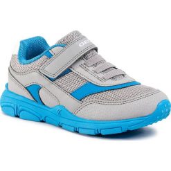 Sneakersy GEOX - J N.Torque B. B J027NB 0CE14 C0667 S Grey/Torquise. Szare trampki chłopięce Geox, bez wzorów, ze skóry ekologicznej, na rzepy. W wyprzedaży za 159,00 zł.