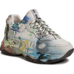Sneakersy BRONX - 66340-BA Off White/Multi. Białe półbuty damskie Bronx, bez wzorów, ze skóry, bez obcasa, na płaskiej podeszwie, bez zapięcia. Za 689,00 zł.