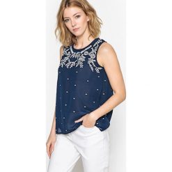 Bluzy damskie: Bluza haftowana, bez rękawów