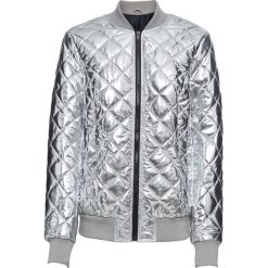 Kurtka bomberka metaliczna bonprix srebrny. Szare płaszcze damskie marki bonprix. Za 129,99 zł.