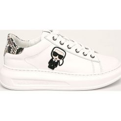 Karl Lagerfeld - Buty skórzane. Białe buty sportowe damskie KARL LAGERFELD, bez wzorów, ze skóry, sportowe. Za 749,90 zł.