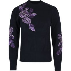 Sweter Pepe Jeans. Czarne swetry damskie Pepe Jeans, z haftami, z jeansu, bez rękawów, bez kaptura. Za 219,00 zł.