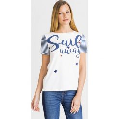 T-SHIRT FIENO Weekend Max Mara. Białe t-shirty damskie Weekend Max Mara, s, w paski, z elastanu, z okrągłym kołnierzem. Za 251,40 zł.