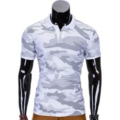KOSZULKA MĘSKA POLO Z NADRUKIEM MORO S754 - BIAŁA. Białe koszulki męskie Ombre Clothing, s, z nadrukiem, z bawełny, eleganckie, bez rękawów. Za 29,00 zł.