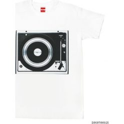 Koszulka GRAMOFON DUAL B&W tshirt. Szare koszulki męskie Pakamera, m, z nadrukiem. Za 77,00 zł.