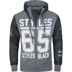 Bluza męska na suwak z kapturem grafitowa Recea. Szare bluzy męskie Recea, m, bez wzorów, z bawełny, z kapturem, bez rękawów, z kapturem. Za 63,79 zł.