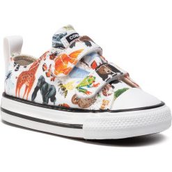 Trampki CONVERSE - Ctas 2V Ox 768463C White/Black/White. Białe trampki chłopięce Converse, bez wzorów, z gumy, na rzepy. Za 179,00 zł.