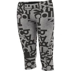 Legginsy sportowe damskie: Adidas Legginsy Workout 3/4 Lenght Typo szare r. M (AJ5029)