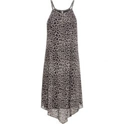 Sukienka siatkowa bonprix w cętki leoparda. Zielone sukienki damskie bonprix, bez wzorów, bez kołnierzyka, bez rękawów. Za 79,99 zł.