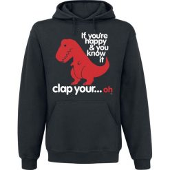 Bluzy męskie: Goodie Two Sleeves Sad T-Rex Bluza z kapturem czarny