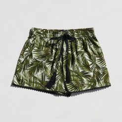 Wzorzyste szorty - Khaki. Brązowe szorty damskie Reserved, bez wzorów. Za 39,99 zł.