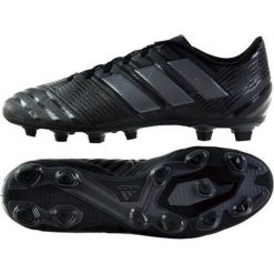 Buty piłkarskie adidas Nemeziz Tango 17.4 FxG M CP9009. Czarne buty sportowe męskie Adidas, z materiału, z paskami, do piłki nożnej. W wyprzedaży za 249,00 zł.