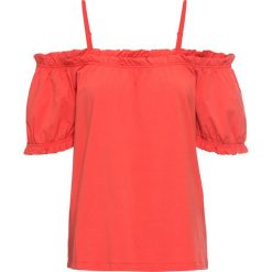 Shirt z odkrytymi ramionami bonprix koralowy. Koszulki damskie bonprix. Za 44,99 zł.