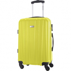 Walizka w kolorze żółtym - 56 l. Żółte walizki Platinium, z materiału. W wyprzedaży za 219,95 zł.