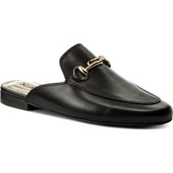 Klapki KARINO - 2570/076-P Czarny/Lico. Czarne klapki damskie marki Karino, z aplikacjami, ze skóry, bez obcasa, na obcasie. Za 229,00 zł.