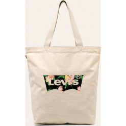 Levi's - Torebka. Czerwone torby damskie na zakupy Levi's®, w paski, z bawełny, na ramię, duże, z nadrukiem, bez dodatków. W wyprzedaży za 69,90 zł.