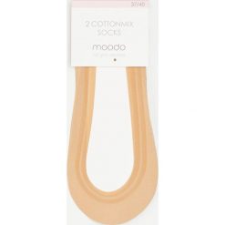2 pack balerinek. Pomarańczowe skarpetki damskie Moodo, bez wzorów, z elastanu. Za 19,99 zł.