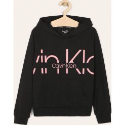 Calvin Klein Underwear - Bluza dziecięca 128-176 cm. Czarne bluzy dziewczęce Calvin Klein Underwear, z nadrukiem, z bawełny, bez rękawów, z kapturem. Za 219,90 zł.