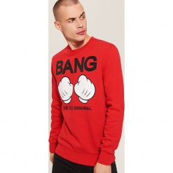 Bluza Mickey Mouse - Czerwony. Czerwone bluzy męskie marki House, l, z motywem z bajki. Za 99,99 zł.