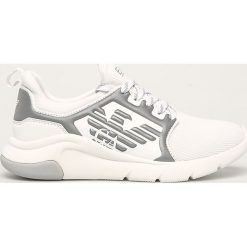 EA7 Emporio Armani - Buty. Białe buty sportowe damskie EA7 Emporio Armani, bez wzorów, z gumy, sportowe. W wyprzedaży za 499,90 zł.